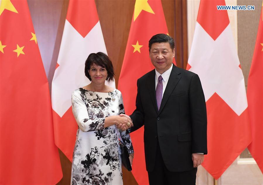 (BRF)CHINA-SWITZERLAND-XI JINPING-LEUTHARD-MEETING (CN)