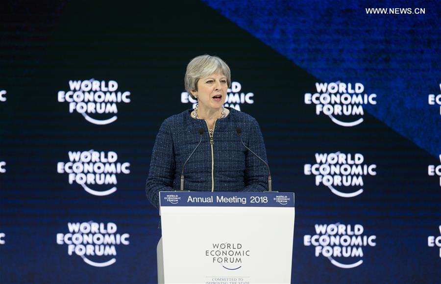 SWITZERLAND-DAVOS-WEF ANNUAL MEETING-BRITAIN-THERESA MAY