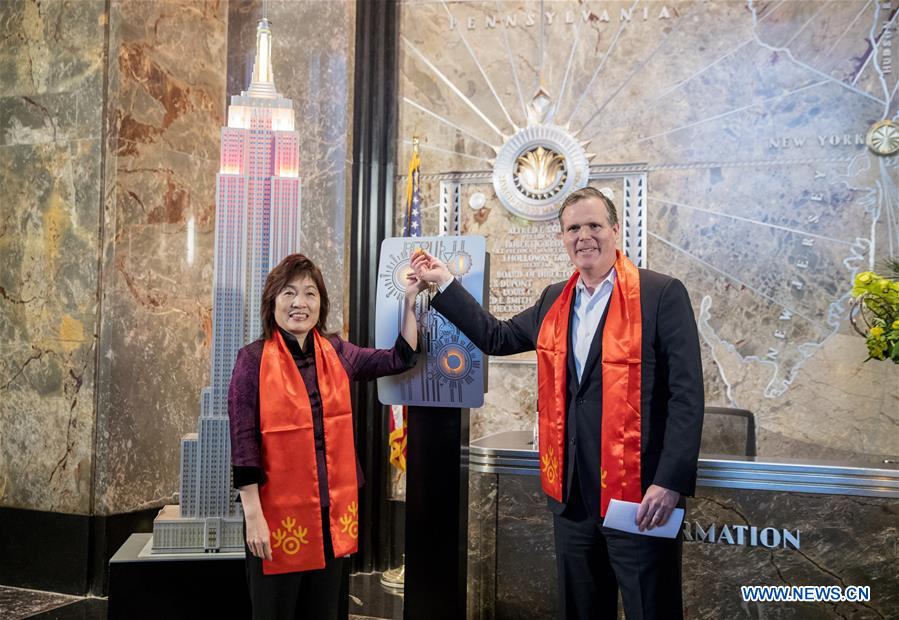 U.S.-NEW YORK-EMPIRE STATE BUILDING-CHINA-SPRING FESTIVAL-LIGHTING