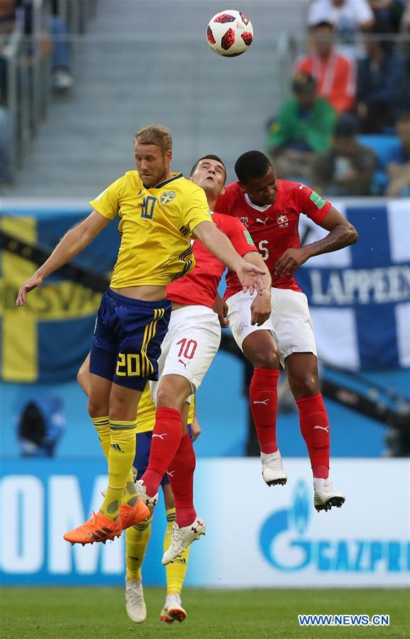 (SP)RUSSIA-SAINT PETERSBURG-2018 WORLD CUP-ROUND OF 16-SWITZERLAND VS SWEDEN