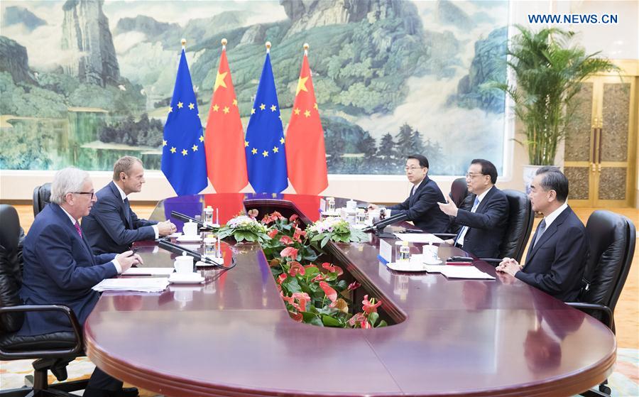 CHINA-EU-LEADERS' MEETING-LI KEQIANG-TUSK-JUNCKER (CN)