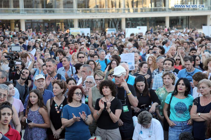 ISRAEL-TEL AVIV-PROTEST-"JEWISH NATION-STATE" LAW