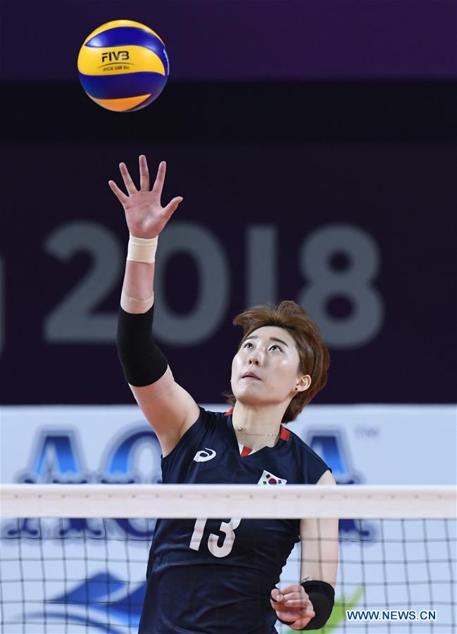 (SP)INDONESIA-JAKARTA-ASIAN GAMES-WOMEN'S VOLLEYBALL-CHINA VS SOUTH KOREA