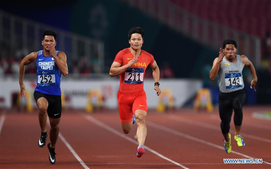 (SP)INDONESIA-JAKARTA-ASIAN GAMES-ATHLETICS-MEN'S 100M QUALIFICATION