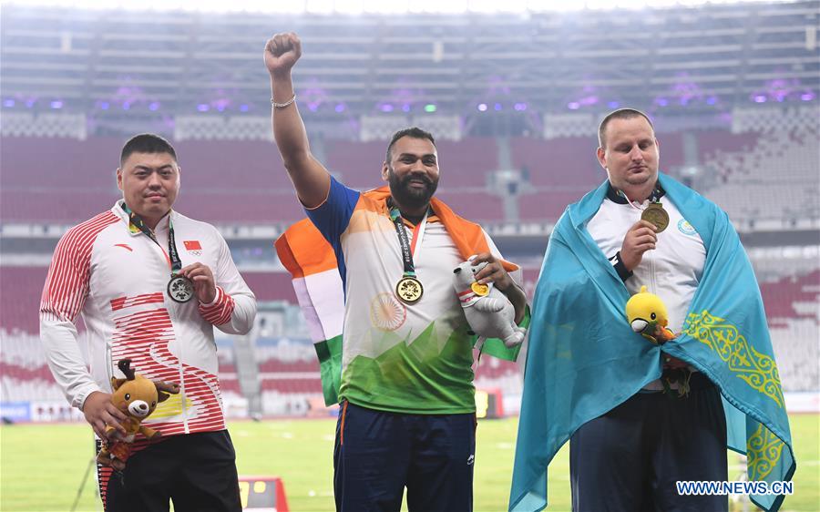 (SP)INDONESIA-JAKARTA-ASIAN GAMES-ATHLETICS-MEN'S SHOT PUT