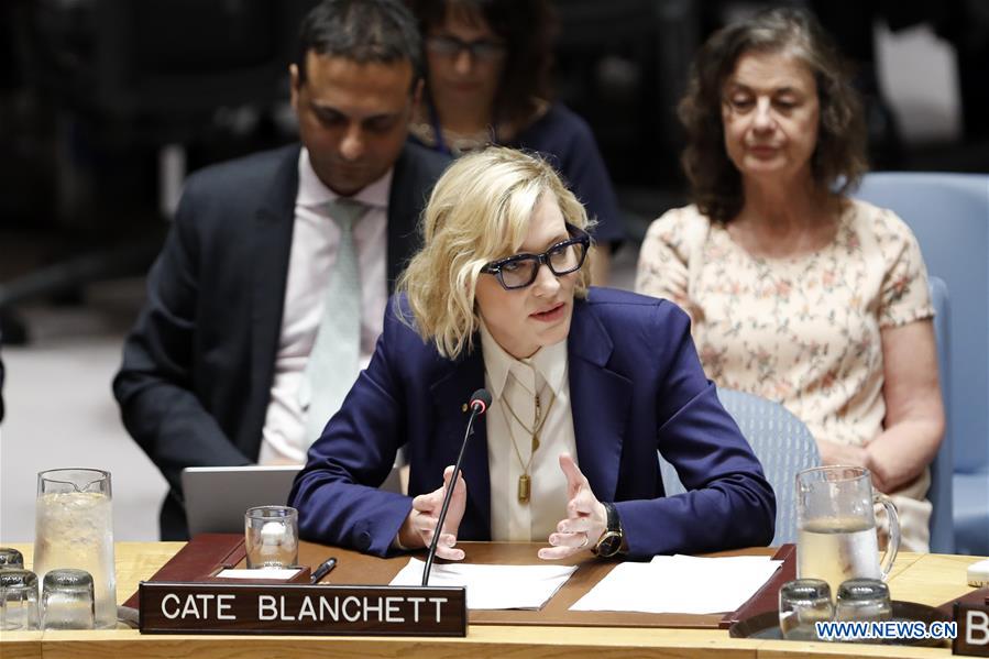 UN-SECURITY COUNCIL-MYANMAR-ROHINGYA CRISIS-CATE BLANCHETT