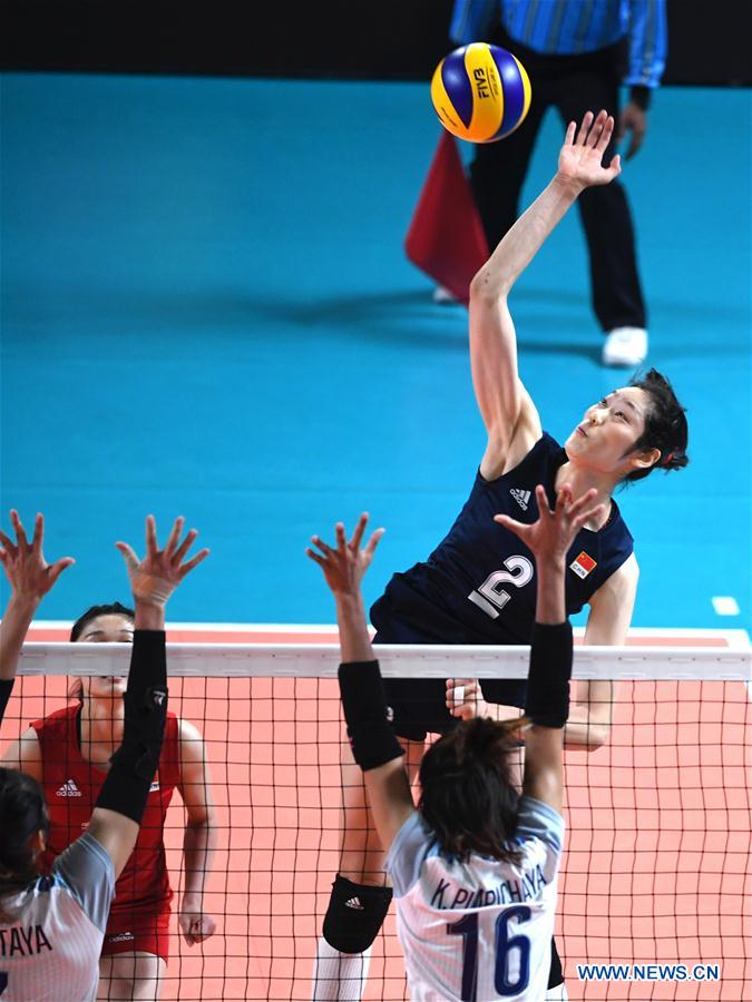 (SP)INDONESIA-JAKARTA-ASIAN GAMES-WOMEN'S VOLLEYBALL FINAL-CHINA VS THAILAND