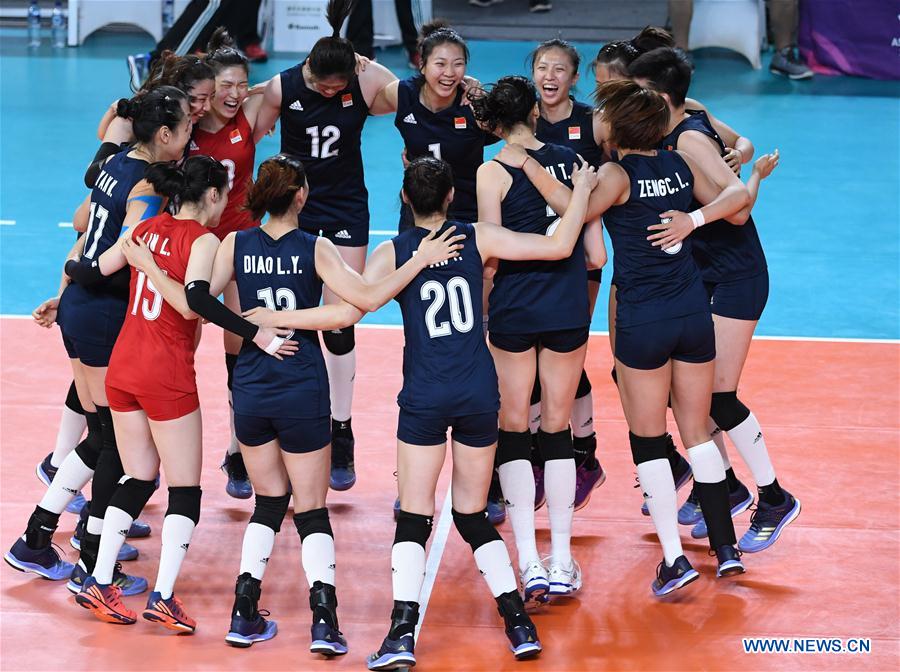 (SP)INDONESIA-JAKARTA-ASIAN GAMES-WOMEN'S VOLLEYBALL FINAL-CHINA VS THAILAND