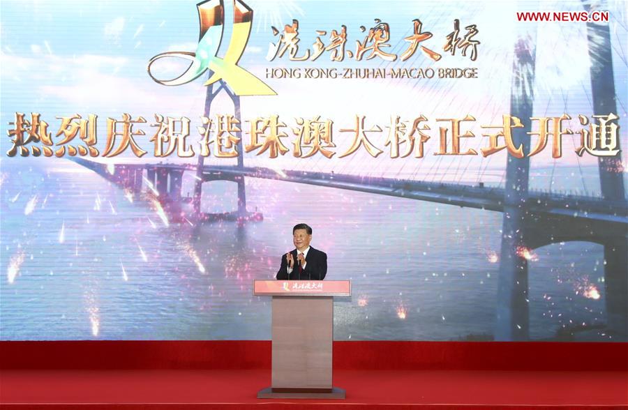 CHINA-GUANGDONG-XI JINPING-HONG KONG-ZHUHAI-MACAO BRIDGE-OPENING (CN)