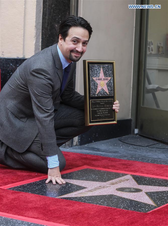 U.S.-LOS ANGELES-LIN-MANUEL MIRANDA-STAR HONORING CEREMONY