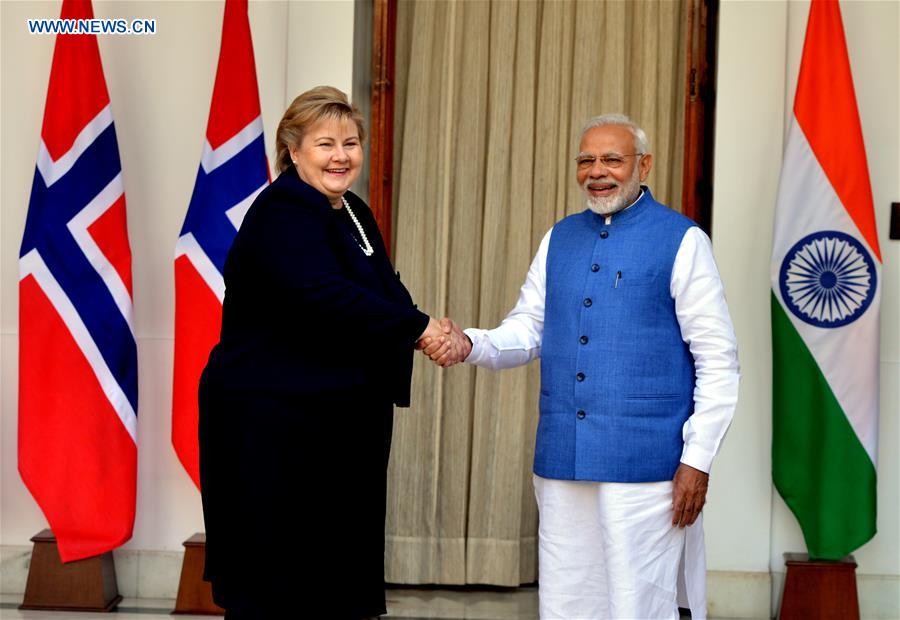 INDIA-NEW DELHI-PM-NORWEGIAN-MEETING