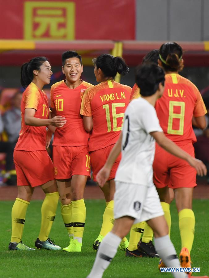 (SP)CHINA-WUHUA-FOOTBALL-WOMEN-CHINA VS SOUTH KOREA (CN)