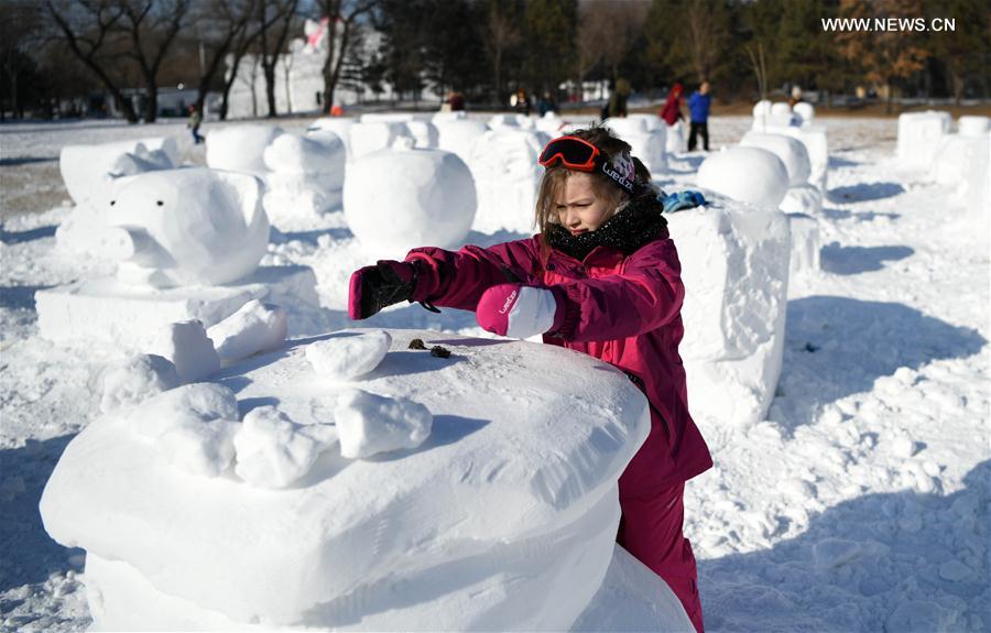 CHINA-HARBIN-FAMILY SNOW SCULPTURE COMPETITION (CN)