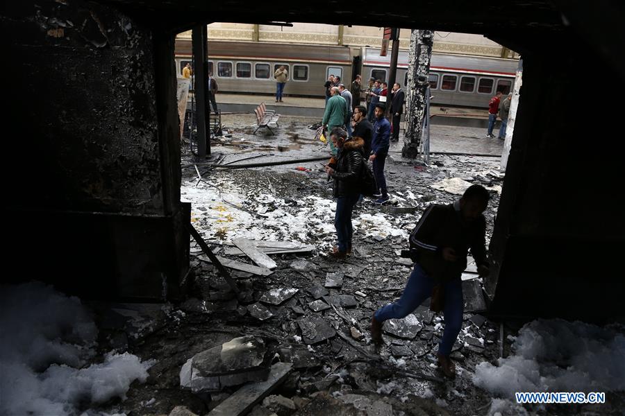 EGYPT-CAIRO-TRAIN STATION-FIRE