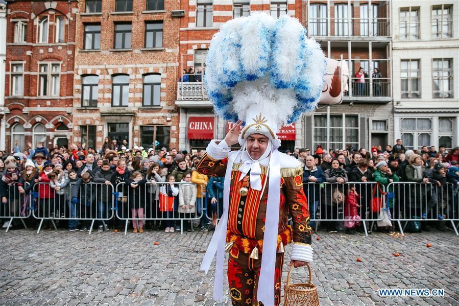 BELGIUM-BINCHE-CARNIVAL-GILLE