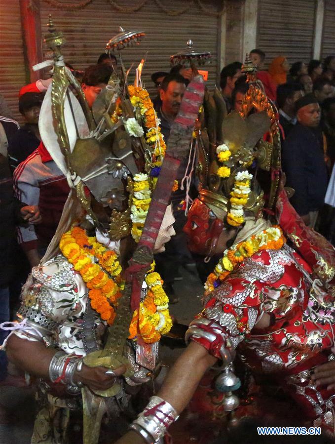 NEPAL-KATHMANDU-GHODE JATRA FESTIVAL-DEVI DANCE