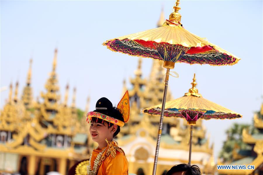 MYANMAR-YANGON-SHINBYU-NOVITIATION CEREMONY