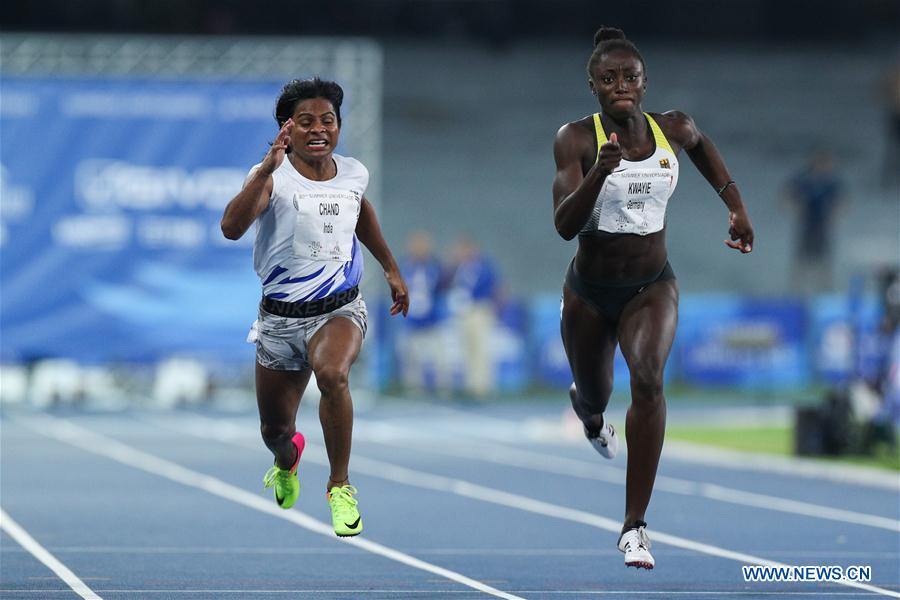 (SP)ITALY-NAPLES-SUMMER UNIVERSIADE-ATHLETICS-WOMEN'S 100M