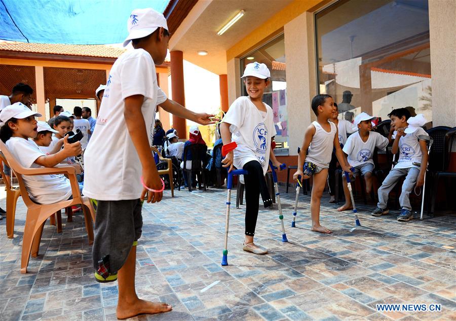 MIDEAST-GAZA-DISABLED CHILDREN-SUMMER CAMP