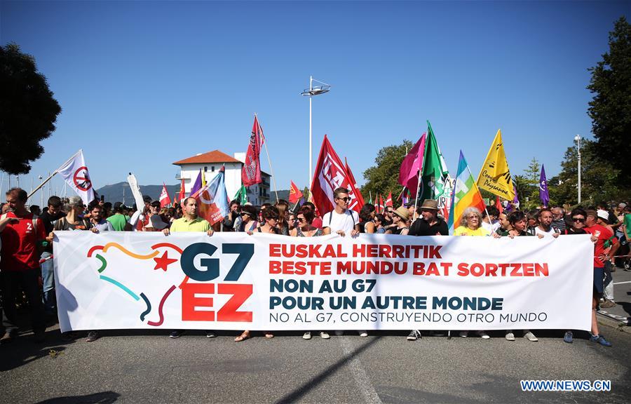 FRANCE-HENDAYE-ANTI-G7 PROTEST