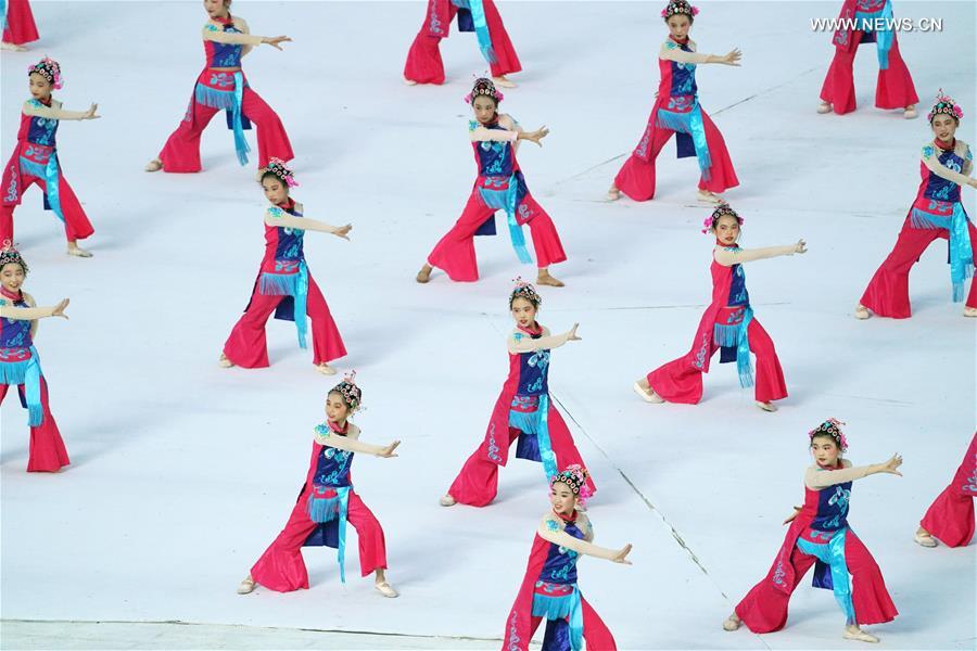 (SP)CHINA-WUHAN-7TH MILITARY WORLD GAMES-OPENING CEREMONY-WARMING-UP