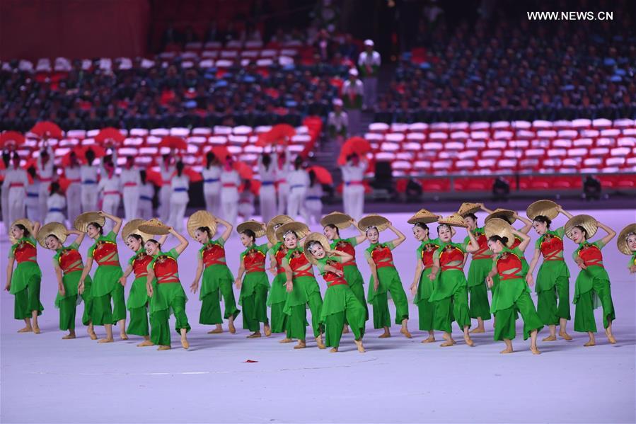 (SP)CHINA-WUHAN-7TH MILITARY WORLD GAMES-OPENING CEREMONY-WARMING-UP