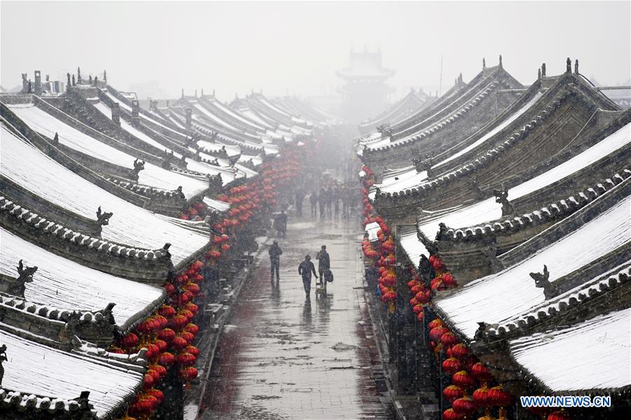 CHINA-SHANXI-PINGYAO-ANCIENT CITY-SNOWFALL (CN)