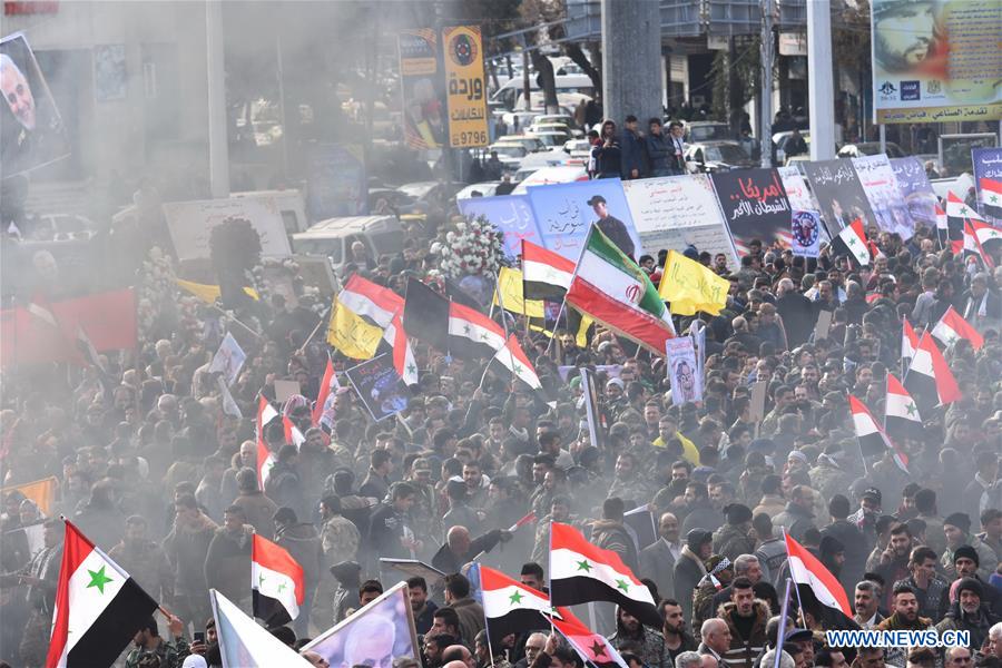 SYRIA-ALEPPO-IRANIAN COMMANDER-MOURNING-PROTEST