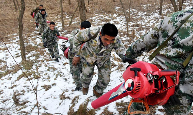 Forest rangers protect Daqing Mountain from wild fire accidents in China's Shandong