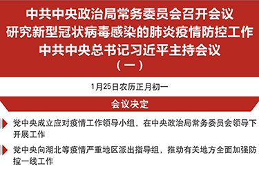 中共中央政治局常務(wù)委員會召開會議 研究新型冠狀病毒感染的肺炎疫情防控工作 中共中央總書記習近平主持會議