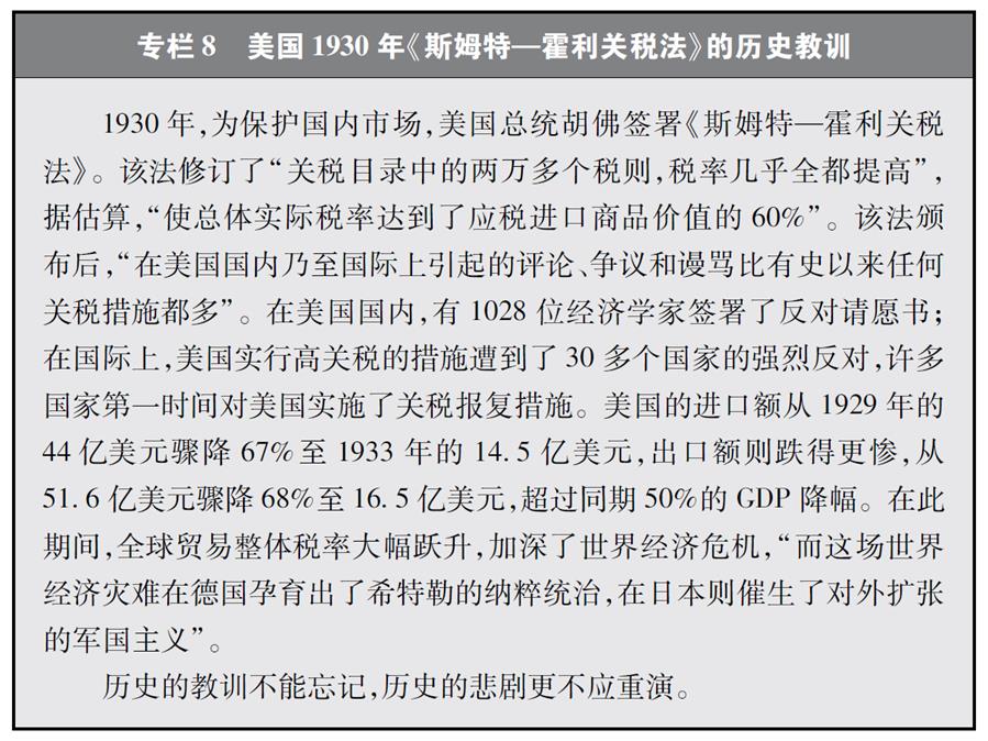 （圖表）[“中美經(jīng)貿(mào)摩擦”白皮書(shū)]專(zhuān)欄8 美國(guó)1930年《斯姆特—霍利關(guān)稅法》的歷史教訓(xùn)